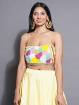 LEMON MINT BOHO BEAD WORK LEHENGA SET