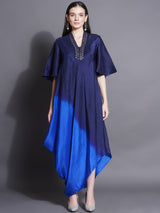 ASYMMETRIC SIDE DRAPE DRESS