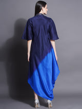 ASYMMETRIC SIDE DRAPE DRESS