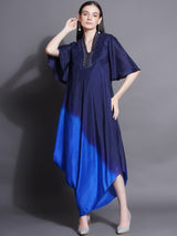 ASYMMETRIC SIDE DRAPE DRESS
