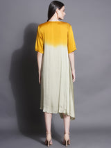 GOLDEN DUSK COWL DRAPE DRESS