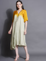 GOLDEN DUSK COWL DRAPE DRESS