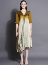 MEHNDI MIST COWL DRAPE DRESS