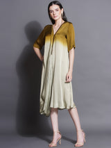 MEHNDI MIST COWL DRAPE DRESS