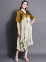 MEHNDI MIST COWL DRAPE DRESS