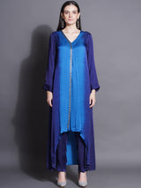 GREY GOLD CURVE HEM KURTA SET