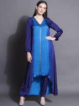 GREY GOLD CURVE HEM KURTA SET