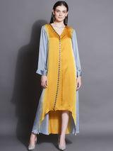 GREY GOLD CURVE HEM KURTA SET