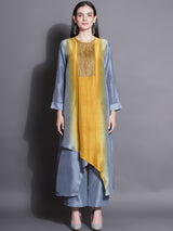 GREY GOLD PIN-TUCK KURTA SET