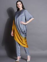 GREY GOLD CONTOUR DRAPE CO-ORD SET
