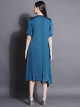 TEAL TOUCH COWL DRAPE DRESS