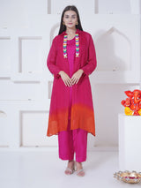 ROSY EMBER STRIGHT CUT BEADED OVERLAY WITH CO-ORD SET