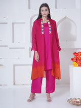 ROSY EMBER STRIGHT CUT BEADED OVERLAY WITH CO-ORD SET