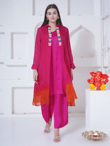 ROSY EMBER STRIGHT CUT BEADED OVERLAY WITH CO-ORD SET