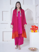 ROSY EMBER STRIGHT CUT BEADED OVERLAY WITH CO-ORD SET