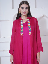 ROSY EMBER STRIGHT CUT BEADED OVERLAY WITH CO-ORD SET