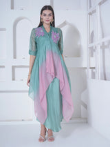 OCEAN BLUSH STATEMENT FLOWER EMBELISHED CAPE SET