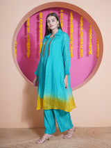 FIROZI FLAME STRIGHT CUT METAL MIRAGE OVERLAY WITH CO-ORD SET