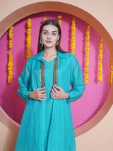 FIROZI FLAME STRIGHT CUT METAL MIRAGE OVERLAY WITH CO-ORD SET