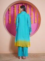 FIROZI FLAME STRIGHT CUT METAL MIRAGE OVERLAY WITH CO-ORD SET