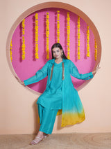 FIROZI FLAME STRIGHT CUT METAL MIRAGE OVERLAY WITH CO-ORD SET