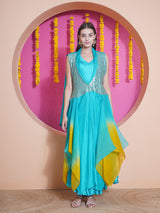 FIROZI FLAME PRINCESS FLARE SEQUINNNED CAPE SET