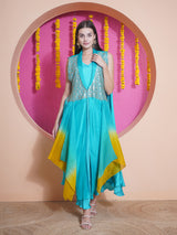 FIROZI FLAME PRINCESS FLARE SEQUINNNED CAPE SET