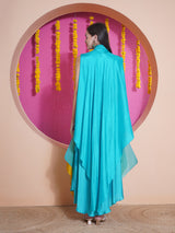 FIROZI FLAME PRINCESS FLARE SEQUINNNED CAPE SET