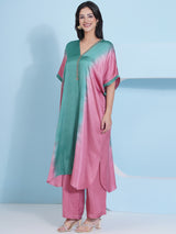 BLUSH BREEZE METAL MIRAGE KAFTAN SET