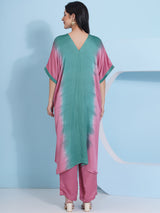 BLUSH BREEZE METAL MIRAGE KAFTAN SET