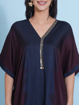 MIDNIGHT MERLOT METAL MIRAGE KAFTAN SET