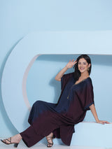 MIDNIGHT MERLOT METAL MIRAGE KAFTAN SET