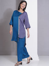 TEAL & TITANIUM ORIGAMY EDGE CO-ORD SET