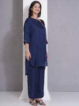 NAVY & WINE ORIGAMY EDGE CO-ORD SET