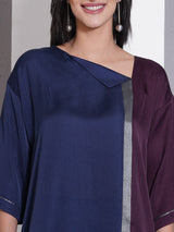 NAVY & WINE ORIGAMY EDGE CO-ORD SET