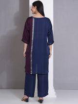 NAVY & WINE ORIGAMY EDGE CO-ORD SET