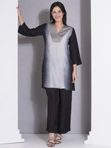 BLACK BRILLIANCE V-YOKE NECKLINE CO-ORD SET