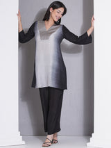 BLACK BRILLIANCE V-YOKE NECKLINE CO-ORD SET