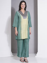 MARINE GLOW V-YOKE NECKLINE CO-ORD SET