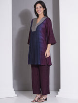 MIDNIGHT MERLOT V-YOKE NECKLINE CO-ORD SET