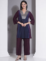 MIDNIGHT MERLOT V-YOKE NECKLINE CO-ORD SET