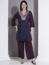 MIDNIGHT MERLOT V-YOKE NECKLINE CO-ORD SET