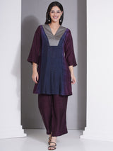 MIDNIGHT MERLOT V-YOKE NECKLINE CO-ORD SET