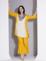 GOLDEN GLOW V-YOKE NECKLINE CO-ORD SET