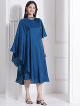 TEAL TOUCH ONE SIDE FLOW DRESS
