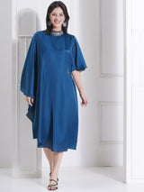 TEAL TOUCH ONE SIDE FLOW DRESS