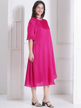 ROSE ROMANCE ONE SIDE FLOW DRESS