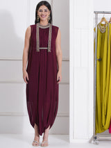 DEEP WINE PEARL DROP MORROCAN WRAP