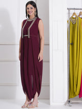 DEEP WINE PEARL DROP MORROCAN WRAP