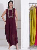 DEEP WINE PEARL DROP MORROCAN WRAP